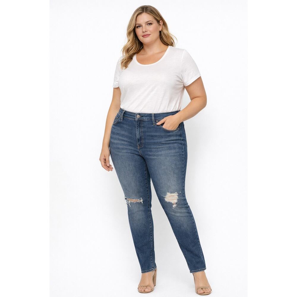 Levi’s 721 High Rise Skinny Jeans Distressed Dark Wash Size 20W NWT